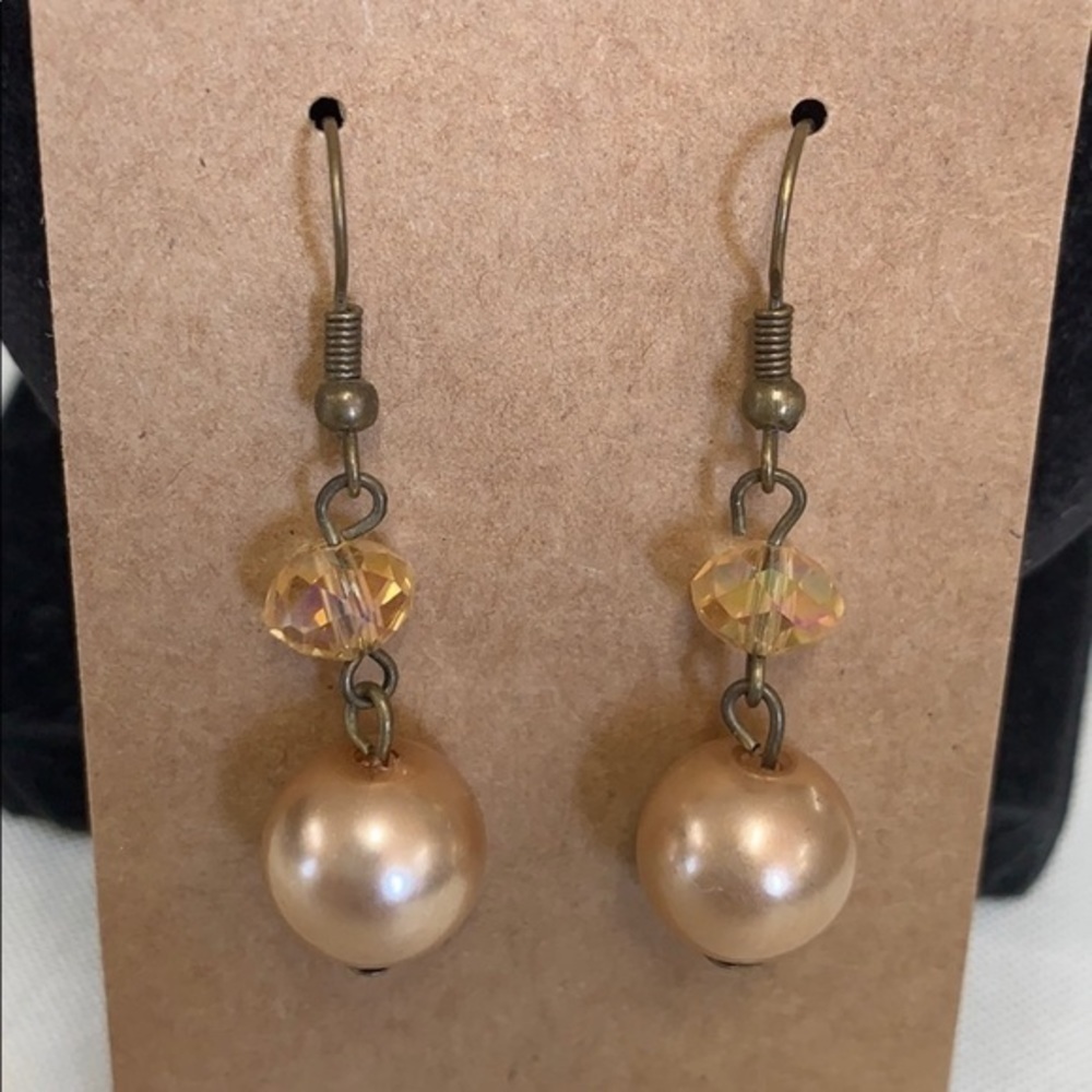 π5/25 faceted glass bead faux pearl